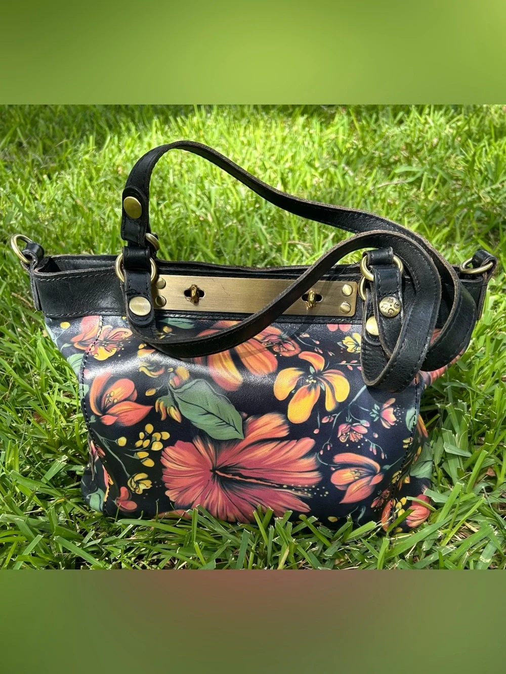 Patricia Nash Tropical Estate Leather Shoulder Bag
